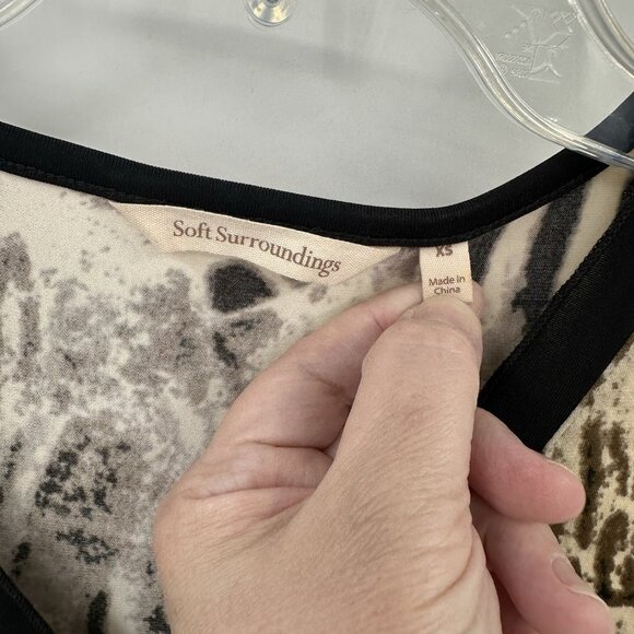 SOFT SURROUNDINGS midi tank dress sleeveless animal print knit jersey casual XS - Picture 6 of 7